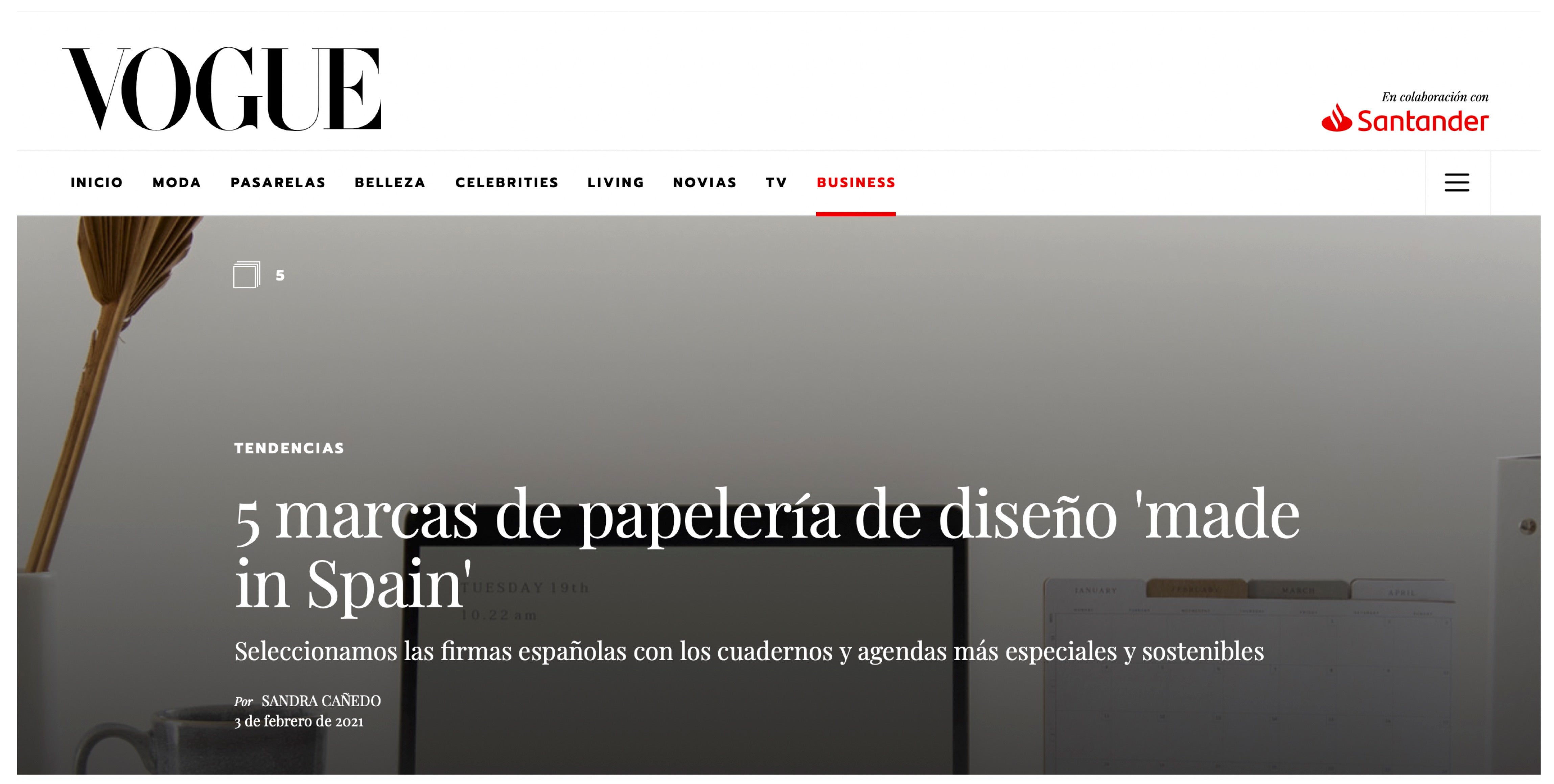 VOGUE BUSINESS: 5 marcas de papelería, Made in Spain